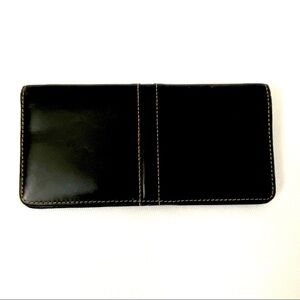 Buxton Wallet Leather Black Card Organizer Id Checkbook Clutch